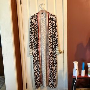 Leopard Print Kimono with Red Accents brand new never worn.